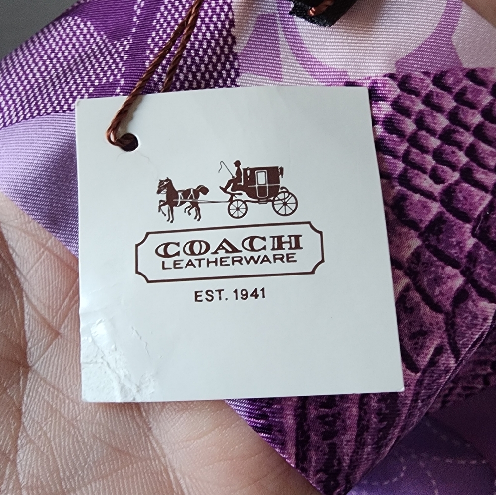 ✨️NWT✨️ Coach Vintage Hampton Patchwork Y2K 100% Silk Skinny Scarf, 2006 - Picture 6 of 8